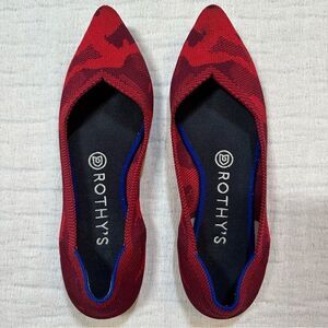 Rothy's The Point Red Camo Women's 7 Slip On Shoes